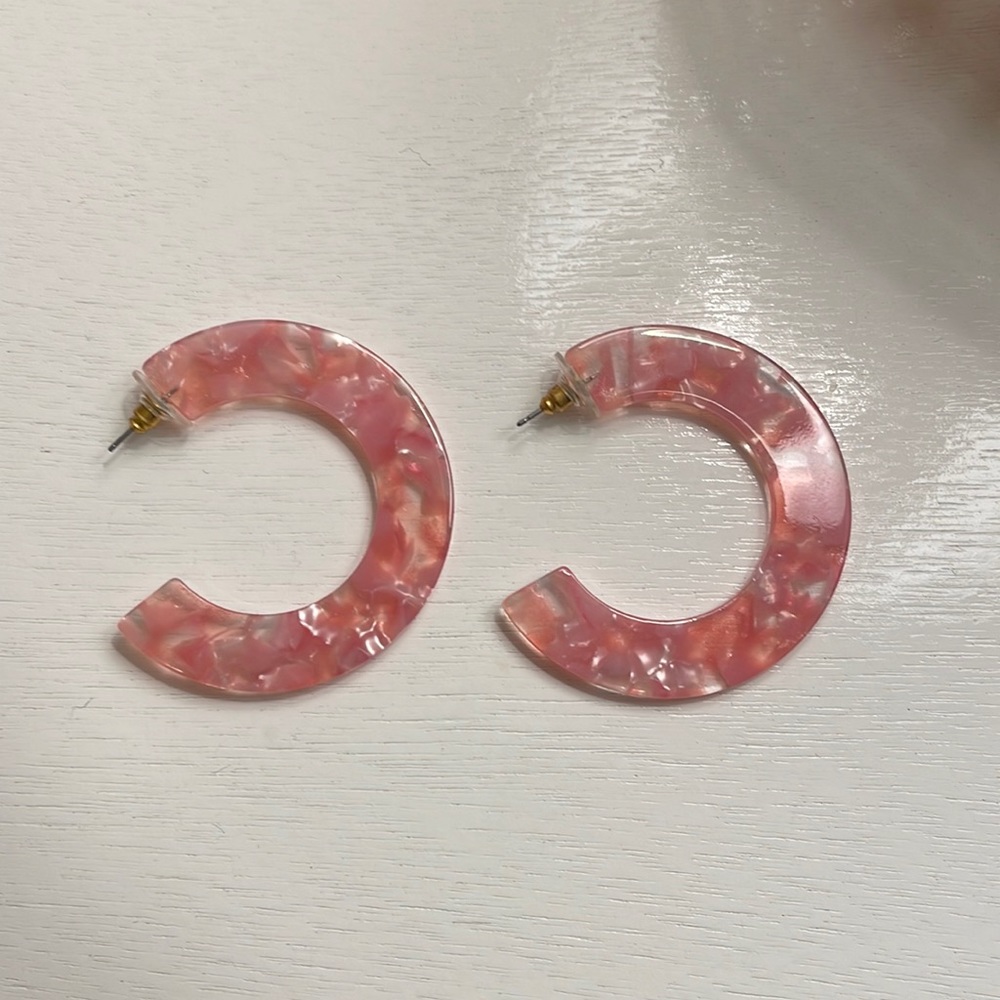 Acrylic Pink Hoops